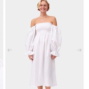 Atlanta white linen Sleeper dress
